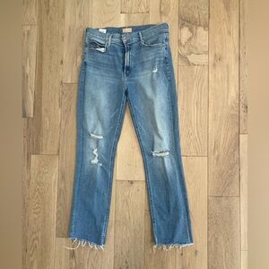 MOTHER THE MID RISE DAZZLER ANKLE FRAY weekend killen